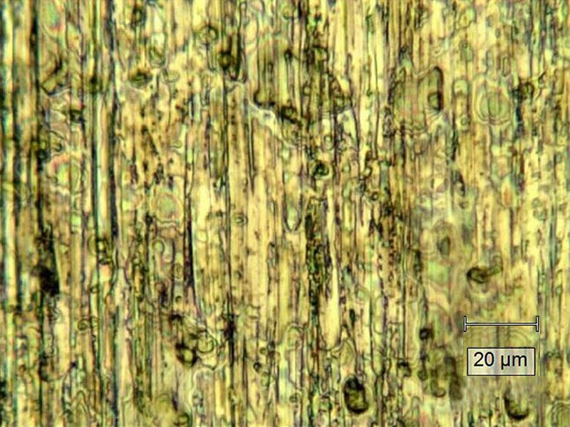 Filmic contamination due to production residues