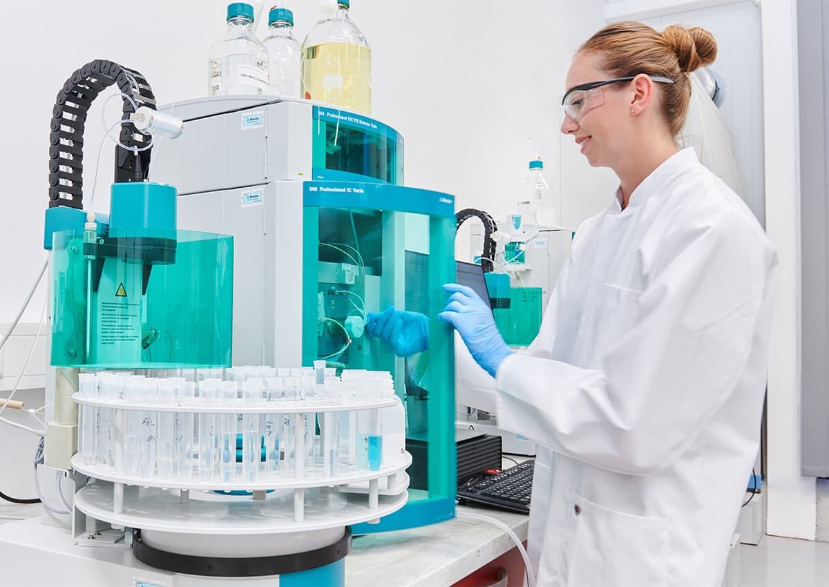 Ion chromatography or ion exchange chromatography is a method for detecting ions in liquids