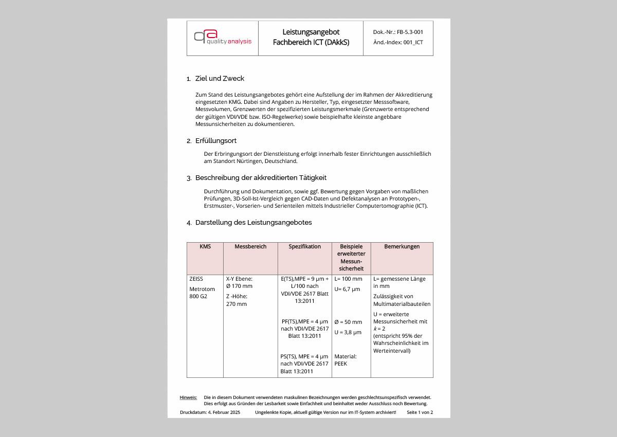 Leistungsangebot Fachbereich ICT (DAkkS)