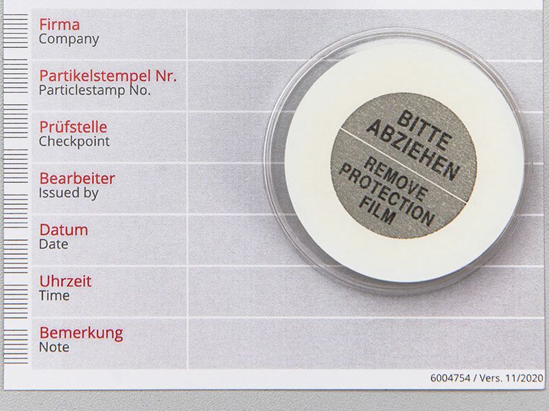 Partikelstempel, richtige Anwendung: Schritt 2