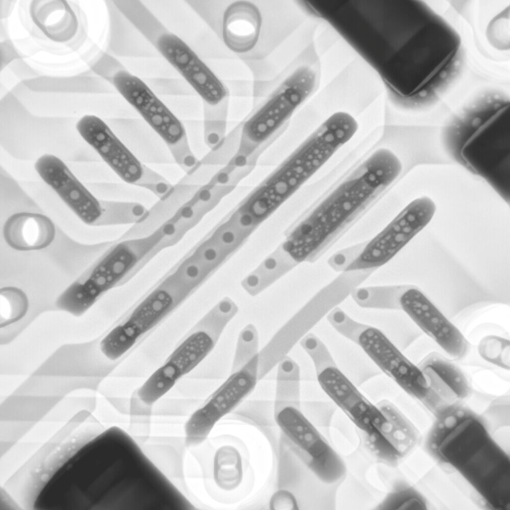 2D X-ray image of voids in solder joints
