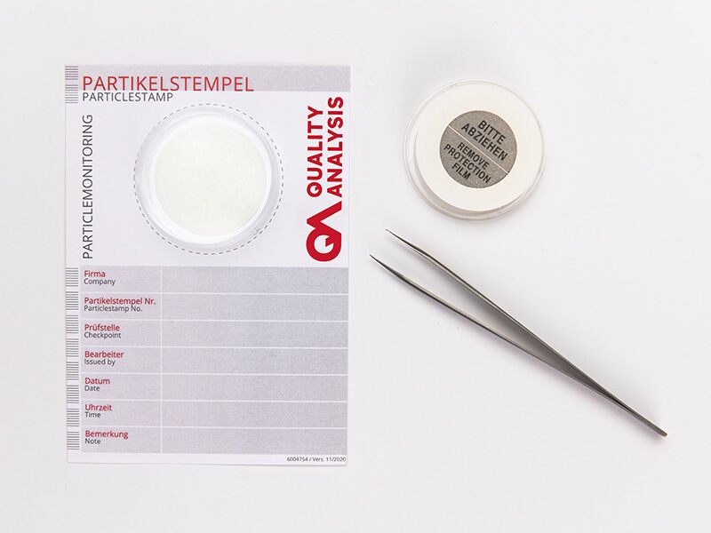 Partikelstempel, richtige Anwendung: Schritt 1
