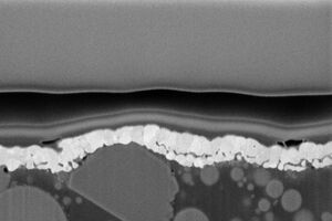 Darstellung des Schichtaufbaus eines Chip