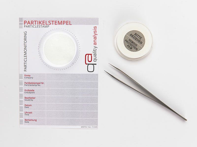 Partikelstempel, richtige Anwendung: Schritt 1