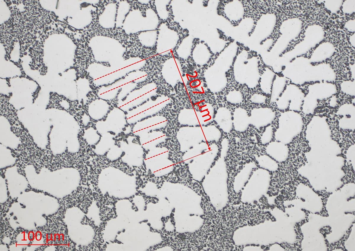 Dendrites or skeleton crystals in materialography