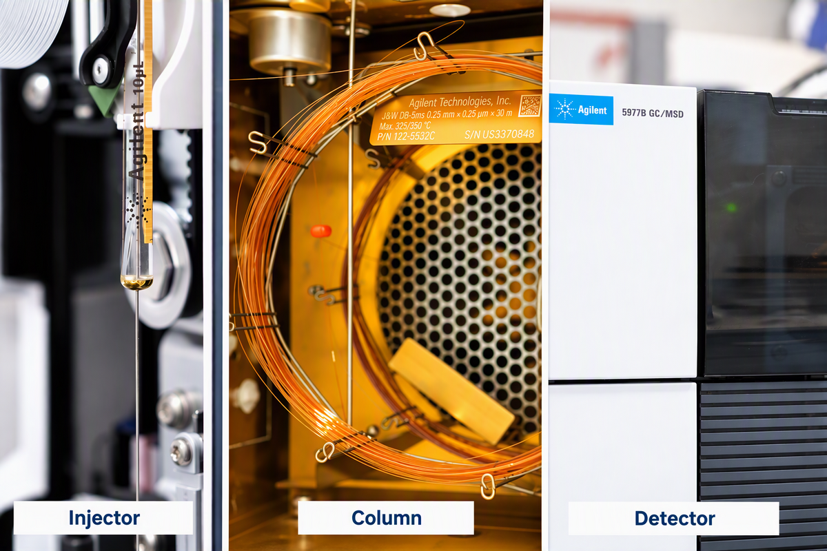 Injector, Separation Column, and Detector: The Components of a Gas Chromatograph
