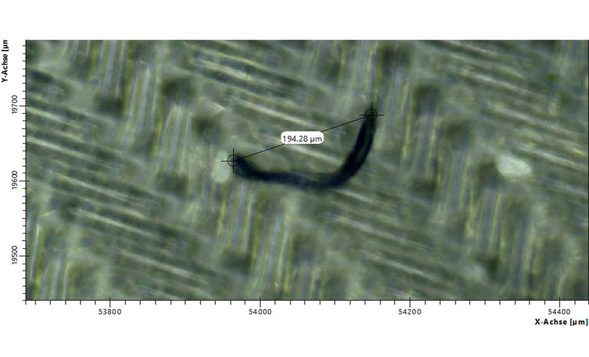 Technische Sauberkeit Untersuchung: Partikel FT-IR Spektroskoie Fasern und Waves - Auswertung