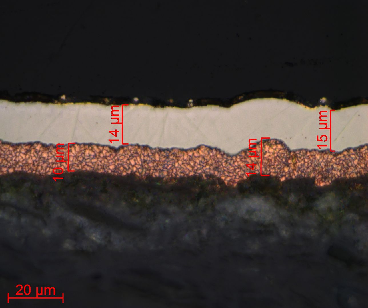Visualisation and analysis of the layer structure of conductor paths