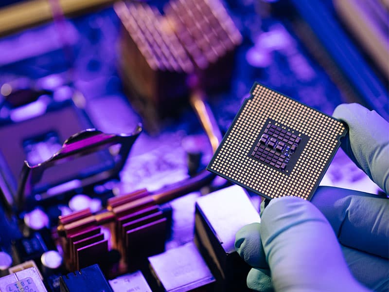 Elektronische Leiterplatte mit Prozessor